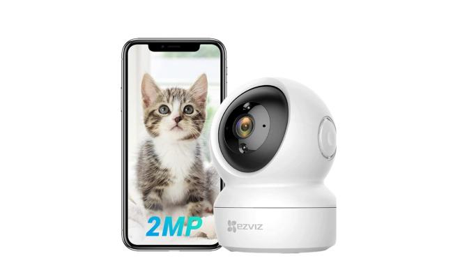 EZVIZ CS-H6C 2MP Full HD Pan & Tilt Home Security Wi-Fi smart Camera | Motion Detection | Auto Tracking | Night Vision | 2-way Audio | Sleep Mode | MicroSD Card Up to 256Gb | Alexa Enabled
